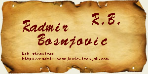 Radmir Bošnjović vizit kartica